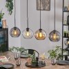 Koyoto Hanglamp, Kogellampje, Hanglamp Amber, Duidelijk, Rookkleurig, 4-lichts