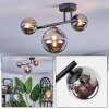 Chehalis Plafondlamp, Kogellampje Chroom, Rookkleurig, 3-lichts