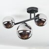 Chehalis Plafondlamp, Kogellampje Chroom, Rookkleurig, 3-lichts
