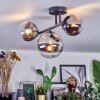 Chehalis Plafondlamp, Kogellampje Chroom, Duidelijk, Rookkleurig, 3-lichts