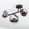 Chehalis Plafondlamp, Kogellampje Chroom, Duidelijk, Rookkleurig, 3-lichts