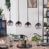 Koyoto Hanglamp, Kogellampje, Hanglamp Duidelijk, Rookkleurig, 4-lichts