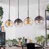 Koyoto Hanglamp, Kogellampje, Hanglamp Amber, Duidelijk, Rookkleurig, 4-lichts