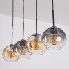 Koyoto Hanglamp, Kogellampje, Hanglamp Amber, Duidelijk, Rookkleurig, 4-lichts