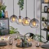 Koyoto Hanglamp, Kogellampje, Hanglamp Amber, Duidelijk, Rookkleurig, 4-lichts