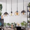 Koyoto Hanglamp, Kogellampje, Hanglamp Amber, Duidelijk, Rookkleurig, 4-lichts