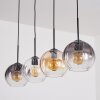 Koyoto Hanglamp, Kogellampje, Hanglamp Amber, Duidelijk, Rookkleurig, 4-lichts