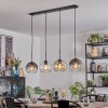 Koyoto Hanglamp, Kogellampje, Hanglamp Amber, Duidelijk, Rookkleurig, 4-lichts