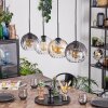 Koyoto Hanglamp, Kogellampje, Hanglamp Amber, Duidelijk, Rookkleurig, 4-lichts