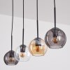 Koyoto Hanglamp, Kogellampje, Hanglamp Amber, Duidelijk, Rookkleurig, 4-lichts
