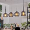 Koyoto Hanglamp, Kogellampje, Hanglamp Rookkleurig, 4-lichts
