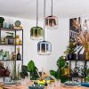 Lauden Hanglamp, Hanglamp Blauw, Groen, Duidelijk, Koperkleurig, 3-lichts