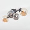 Chehalis Plafondlamp, Kogellampje Amber, Rookkleurig, 4-lichts