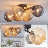 Chehalis Plafondlamp, Kogellampje Amber, Rookkleurig, 4-lichts
