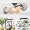 Chehalis Plafondlamp, Kogellampje Amber, Rookkleurig, 4-lichts