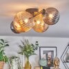 Chehalis Plafondlamp, Kogellampje Amber, Rookkleurig, 4-lichts