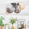 Chehalis Plafondlamp, Kogellampje Amber, Rookkleurig, 4-lichts