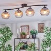 Koyoto Plafondlamp, Kogellampje Duidelijk, Rookkleurig, 4-lichts