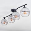 Koyoto Plafondlamp, Kogellampje Duidelijk, Rookkleurig, 4-lichts