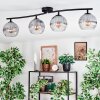 Koyoto Plafondlamp, Kogellampje Duidelijk, Rookkleurig, 4-lichts