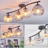 Koyoto Plafondlamp, Kogellampje Amber, Duidelijk, Rookkleurig, 4-lichts