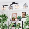 Koyoto Plafondlamp, Kogellampje Amber, Duidelijk, Rookkleurig, 4-lichts