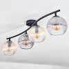 Koyoto Plafondlamp, Kogellampje Amber, Duidelijk, Rookkleurig, 4-lichts