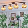 Koyoto Plafondlamp, Kogellampje Amber, 4-lichts