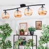 Koyoto Plafondlamp, Kogellampje Amber, 4-lichts