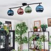 Koyoto Plafondlamp, Kogellampje Blauw, Groen, Koperkleurig, 4-lichts