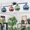 Koyoto Plafondlamp, Kogellampje Blauw, Groen, Koperkleurig, 4-lichts