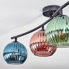 Koyoto Plafondlamp, Kogellampje Blauw, Groen, Koperkleurig, 4-lichts