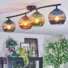 Koyoto Plafondlamp, Kogellampje Blauw, Groen, Koperkleurig, 4-lichts