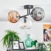 Ripoll Plafondlamp, Kogellampje Amber, Duidelijk, Rookkleurig, 3-lichts