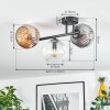 Ripoll Plafondlamp, Kogellampje Amber, Duidelijk, Rookkleurig, 3-lichts