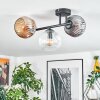 Ripoll Plafondlamp, Kogellampje Amber, Duidelijk, Rookkleurig, 3-lichts