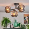 Ripoll Plafondlamp, Kogellampje Rookkleurig, 3-lichts