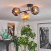 Ripoll Plafondlamp, Kogellampje Amber, Rookkleurig, 3-lichts