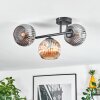 Ripoll Plafondlamp, Kogellampje Amber, Rookkleurig, 3-lichts