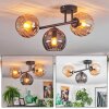 Koyoto Plafondlamp, Kogellampje Amber, Rookkleurig, 3-lichts