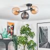 Koyoto Plafondlamp, Kogellampje Amber, Rookkleurig, 3-lichts