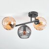 Koyoto Plafondlamp, Kogellampje Amber, Rookkleurig, 3-lichts
