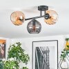 Koyoto Plafondlamp, Kogellampje Amber, Rookkleurig, 3-lichts