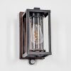Portalis Wandlamp voor buiten, Wandlamp houtlook, Zwart, 1-licht, Bewegingsmelder