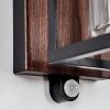 Portalis Wandlamp voor buiten, Wandlamp houtlook, Zwart, 1-licht, Bewegingsmelder