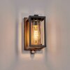 Portalis Wandlamp voor buiten, Wandlamp houtlook, Zwart, 1-licht, Bewegingsmelder