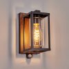 Portalis Wandlamp voor buiten, Wandlamp houtlook, Zwart, 1-licht, Bewegingsmelder