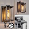 Portalis Wandlamp voor buiten, Wandlamp Zwart, Zilver, 1-licht, Bewegingsmelder