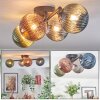 Chehalis Plafondlamp, Kogellampje Blauw, Groen, Koperkleurig, Rookkleurig, 4-lichts