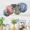 Chehalis Plafondlamp, Kogellampje Blauw, Groen, Koperkleurig, 4-lichts